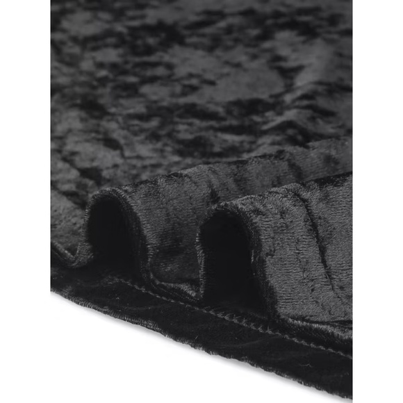 Agnes Orinda Black Crushed Velvet Spaghetti Strap Peplum Tank Top Size 2X - Picture 8 of 8